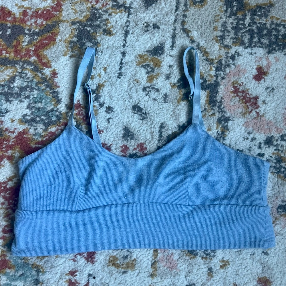 Athleta Light Blue Seamless Bralette with Adjustable Straps